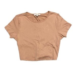 Tan crop top shirt